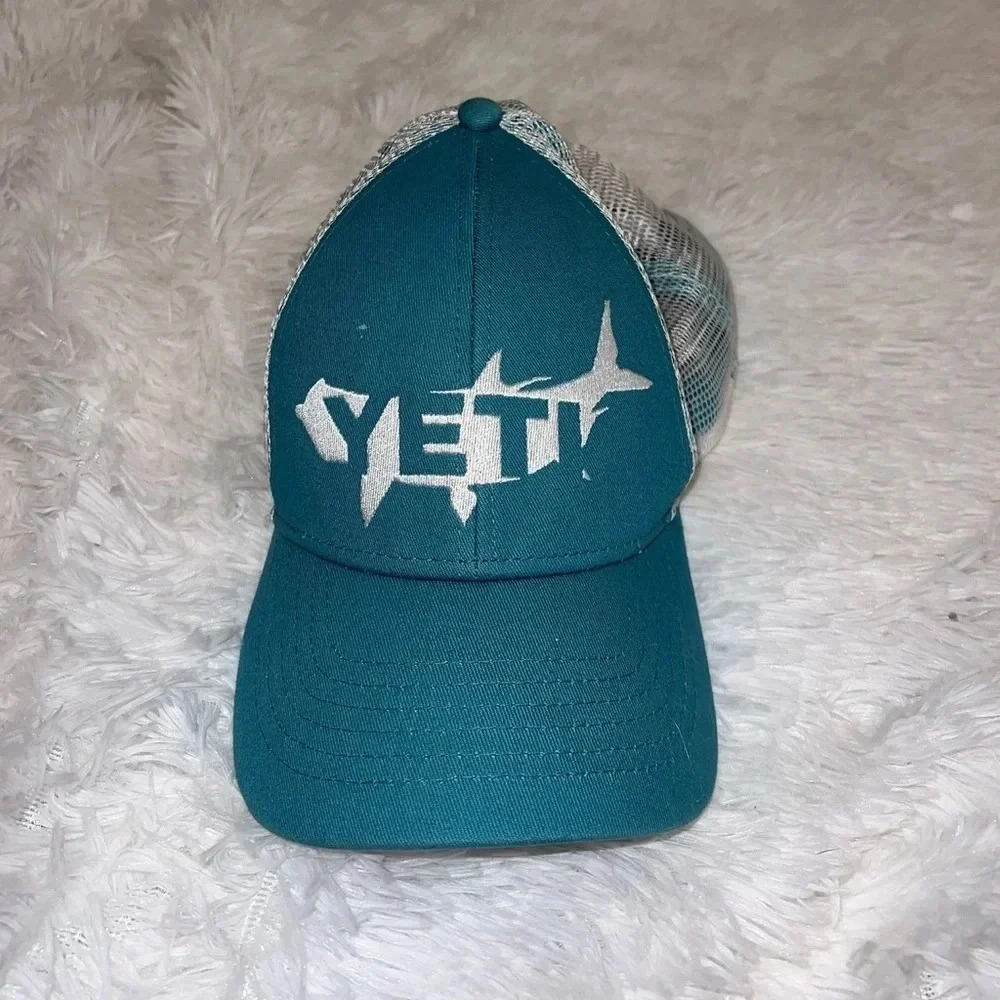 Yeti Coolers Light Blue Snapback Panel Hat With White Mesh